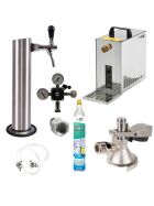Under-counter complete set 30ltr with stainless steel tubular column Flachkeg(A) 425g Soda