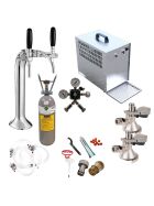 Under-counter complete set 2 lines 60ltr with dispensing column Classic Elegant 2 x A Keg Coupler