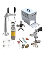 Under-counter complete set 2 lines 60ltr with dispensing column Classic Elegant 1 x A & S Keg Coupler