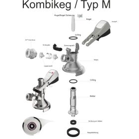 Repair set for keg closures keg coupler type m