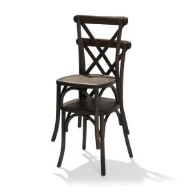 Crossback Stapelstuhl massivholz, helles Braun, 48x47x88cm (BxTxH), 50100