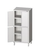 Stalgast Edelstahl Hochschrank mit Flügeltüren, 800x600x1800 mm, mit zwei Schrankräumen, verschweißt
