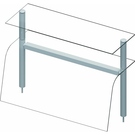 Doppel-Glas-Aufsatzbord mit Hustenschutz und Wärmelampe 1122x455x700 mm für Speisenausgabesysteme