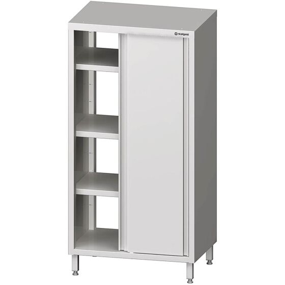 Stalgast Edelstahl Durchreiche-Hochschrank mit Schiebetüren, 900x700x1800 mm, verschweißt
