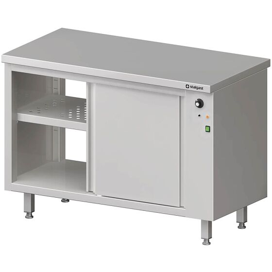 Stalgast Edelstahl Durchreiche-Wärmeschrank mit Schiebetüren 1200x600x850 mm