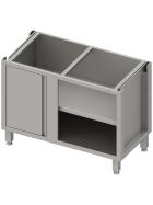 Stalgast Edelstahl Eckunterschrank Boxversion 2.0 mit Flügeltür, für Beine/Sockelrahmen, Teil 1/2 für 640 mm Anbautiefe 1100x540x660 mm