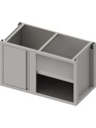 Stalgast Edelstahl Eckunterschrank Boxversion 2.0 mit Flügeltür, für Beine/Sockelrahmen, Teil 1/2 für 640 mm Anbautiefe 1100x540x660 mm