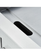Elektro-Griddleplatte als Standgerät - gerillt, Unterbau offen, 400 x 700 x 850 mm (BxTxH)