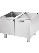 Gas-Griddleplatte, verchromt  als Tischgerät, Serie 700 ND - ½ glatt / ½ gerillt 800x700x250 mm (BxTxH)