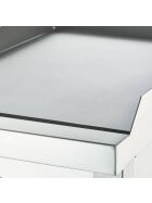 Gas-Griddleplatte, verchromt  als Tischgerät, Serie 700 ND - ½ glatt / ½ gerillt 800x700x250 mm (BxTxH)