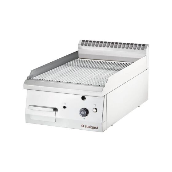 Gas-Griddleplatte, verchromt als Tischgerät, Serie 700 ND - gerillt 400x700x250 mm (BxTxH)