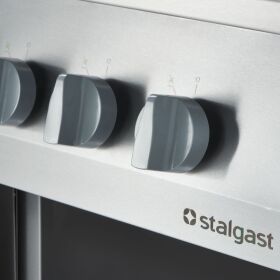 Gasherd Basic mit 6 Brennern (3x3,5+3x5), Elektro-Umluft-Backofen GN1/1 und Regalfach, Serie 700 ND