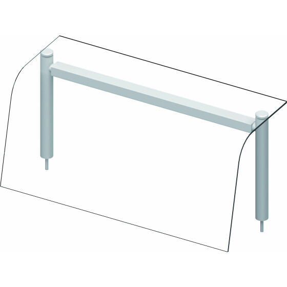 Glas-Aufsatzbord mit Hustenschutz und Wärmelampe 1122x455x450 mm für Speisenausgabesysteme