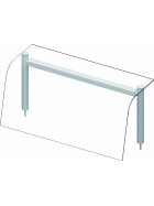 Glas-Aufsatzbord mit Hustenschutz und Wärmelampe 1122x455x450 mm für Speisenausgabesysteme