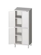 Stalgast Edelstahl Hochschrank mit Flügeltüren, 900x600x2000 mm, mit zwei Schrankräumen, verschweißt