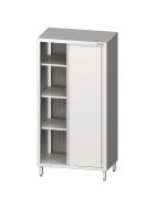 Stalgast Edelstahl Hochschrank mit Schiebetüren, 800x500x2000 mm, verschweißt