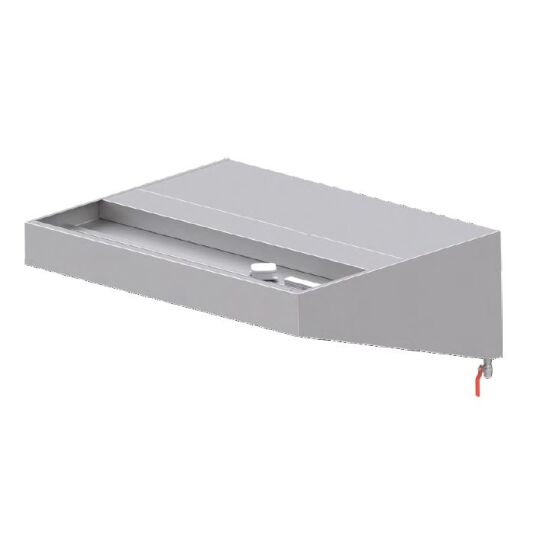 Induktions-Wandhaube mit Kompensation "Basic Line", Kastenform  2600 mm x 1300 mm mit Flammschutzfilter Typ B