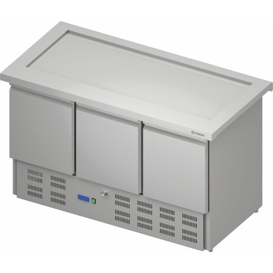 Kühltisch mit Kühlplatte "Free Flow", dreitürig 1465x735x880 mm Granitabdeckung "Standard G1"