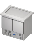 Kühltisch mit Kühlplatte "Free Flow", zweitürig 1000x750x880 mm Edelstahlabdeckung