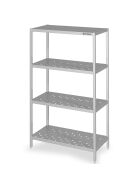 Stalgast Edelstahl Regal mit gelochten Böden, 1400x700x1800 mm, verschweißt