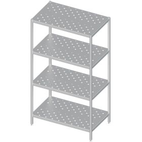 Stalgast Edelstahl Regal mit gelochten Böden,...