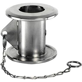 Keg cleaning adapter with chain flat keg