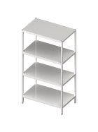 Stalgast Edelstahl Regal mit glatten Böden, 1100x600x1800 mm, Selbstmontage