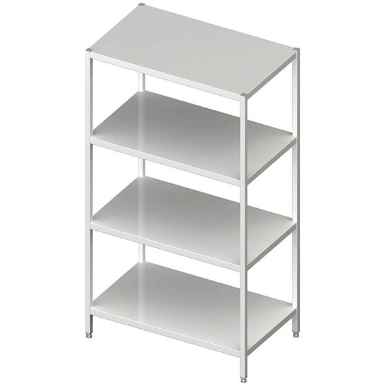 Stalgast Edelstahl Regal mit glatten Böden, 700x600x1800 mm, verschweißt