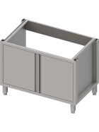 Stalgast Edelstahl Spülenunterschrank Boxversion 2.0, für Beine/Sockelrahmen, mit Flügeltüren 1300x540x660 mm