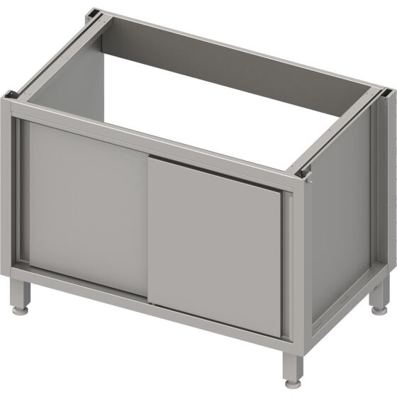 Stalgast Edelstahl Spülenunterschrank Boxversion 2.0, für Beine/Sockelrahmen, mit Schiebetüren 1600x540x660 mm