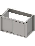 Stalgast Edelstahl Spülenunterschrank Boxversion 2.0, für Beine/Sockelrahmen, mit Schiebetüren 1600x540x660 mm