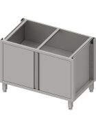Stalgast Edelstahl Unterschrank Boxversion 2.0, für Beine/Sockelrahmen, mit Flügeltüren 1000x640x660 mm