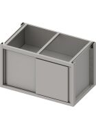 Stalgast Edelstahl Unterschrank Boxversion 2.0, für Beine/Sockelrahmen, mit Schiebetüren 1400x640x660 mm