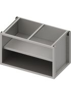 Base unit box version 2.0, for legs/plinth frame, open, with intermediate shelf 1500x640x660 mm