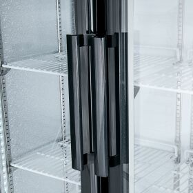 Stalgast, schwarzer Bar-Kühlschrank GT30UB mit 2 Glastüren, 250 Liter