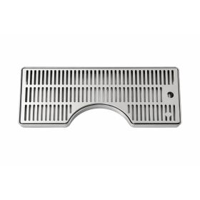 Drip tray with recess for dispensing columns