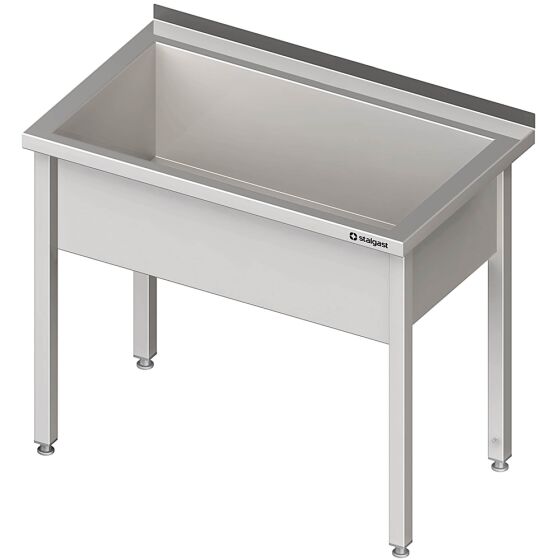 Stalgast Edelstahl Topfspüle mit einem Becken, 900x600x850 mm, 300 mm Beckenhöhe, mit Aufkantung, verschweißt