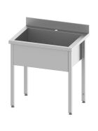 Topfspüle ECO mit einem Becken 600x600x850 mm, 300 mm Beckenhöhe mit Aufkantung, Selbstmontage