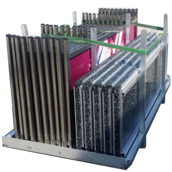 Transport frame made of aluminum for up to 10 folding counters 1.25m