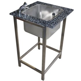 Stainless steel sink for washbasin with basin and cold...