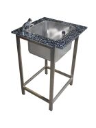 Stainless steel sink for washbasin with basin and cold water tap