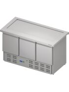Kühltisch mit Kühlplatte "Free Flow", dreitürig 1465x735x880 mm Edelstahlabdeckung