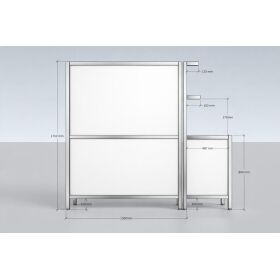 Foldable stainless steel rear buffet, 1.5 m