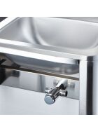 Handwaschbecken mit Kniebedienung, inkl. Armatur und Seifenspender, Wandmontage, 400 mm x 330 mm x 570 mm (BxTxH)