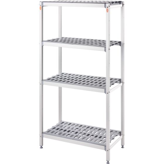 Lagerregal aus Aluminium, 900x460x1680 mm (BxTxH)