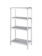 Lagerregal aus Aluminium, 1510x460x1680 mm (BxTxH)