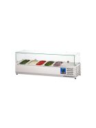 Starline Pizzakühlaufsatz mit Glasabdeckung, 5x GN1/4, 1200x335x440 mm (BxTxH)
