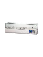 Starline Pizzakühlaufsatz mit Glasabdeckung, 6x GN 1/4, 1400x335x440 mm (BxTxH)