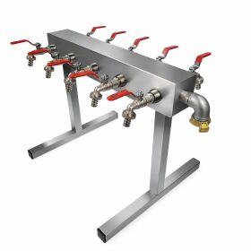 Professional stainless steel water distributor in 4, 6, 8, or 10 versions
