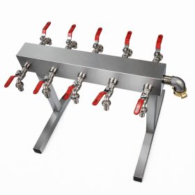 Professional stainless steel water distributor in 4, 6, 8, or 10 versions